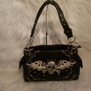 SKULL DESIGN WINGED HANDBAG